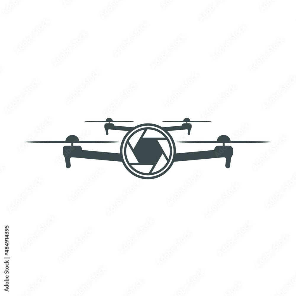 Drone with camera photography icon