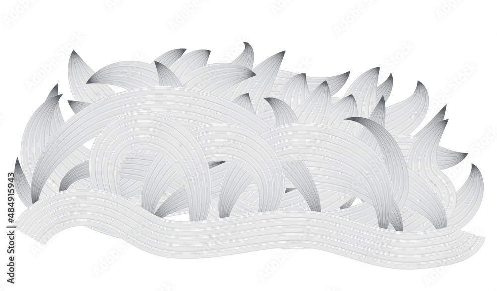 Obraz premium abstract wavy drawing effect shape, vector isolated illustration background