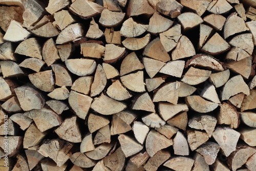 Stack of firewood full frame