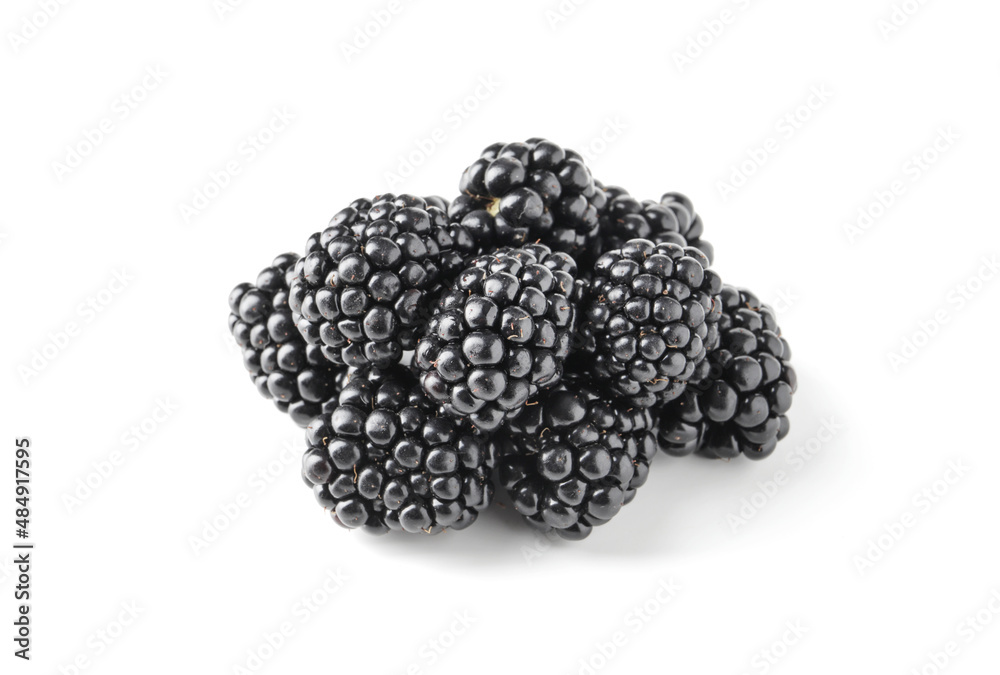 handful of fresh tasty blackberries isolated on white background handful of fresh tasty blackberries isolated on white background
