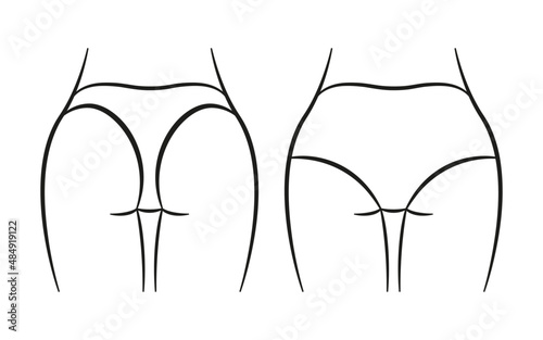 Types of female panties vector logo. Woman underwear vector icon