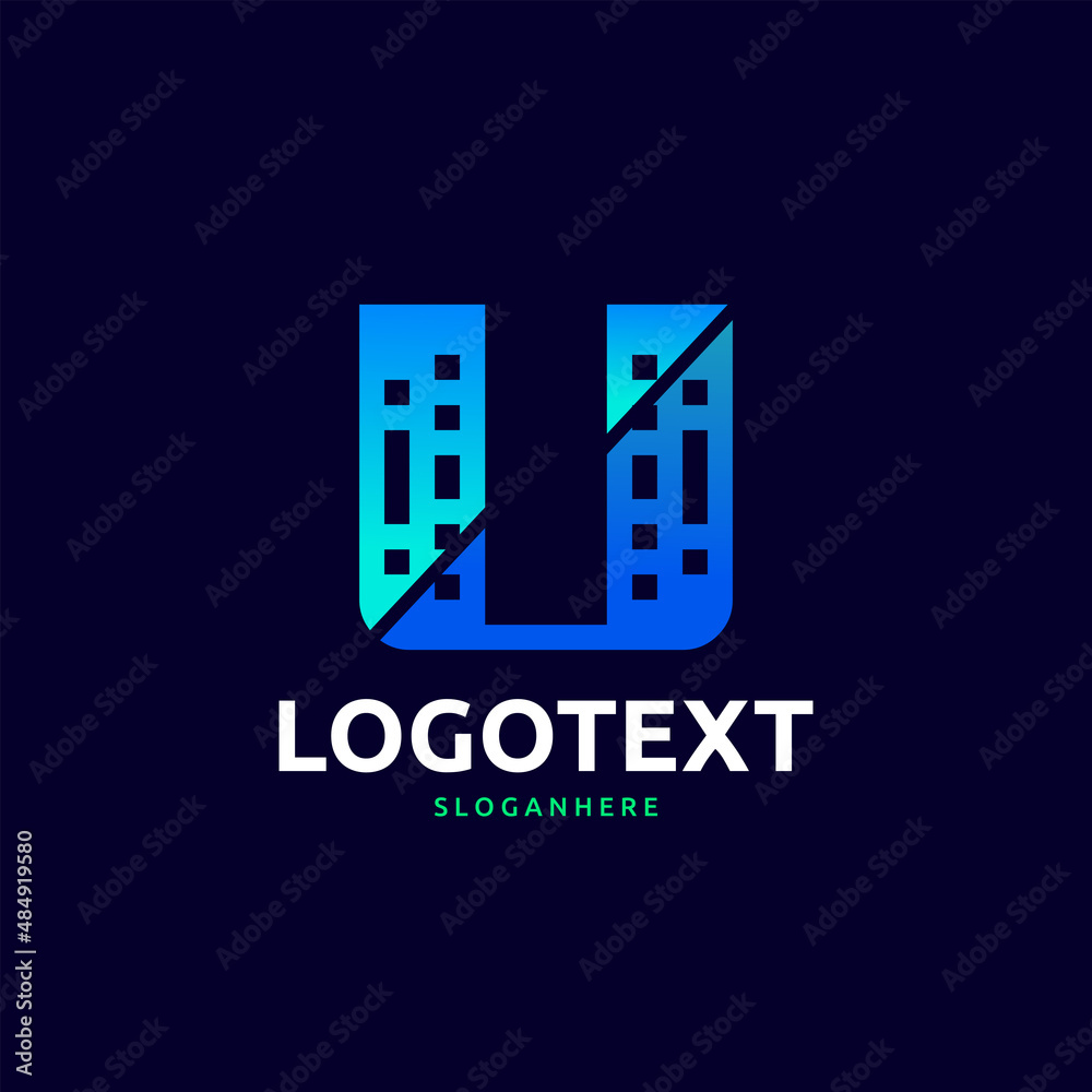 Obraz premium letter U logo