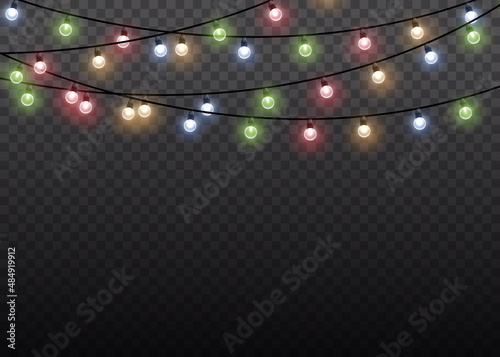 Christmas lights, glow light bulbs, xmas lamp.