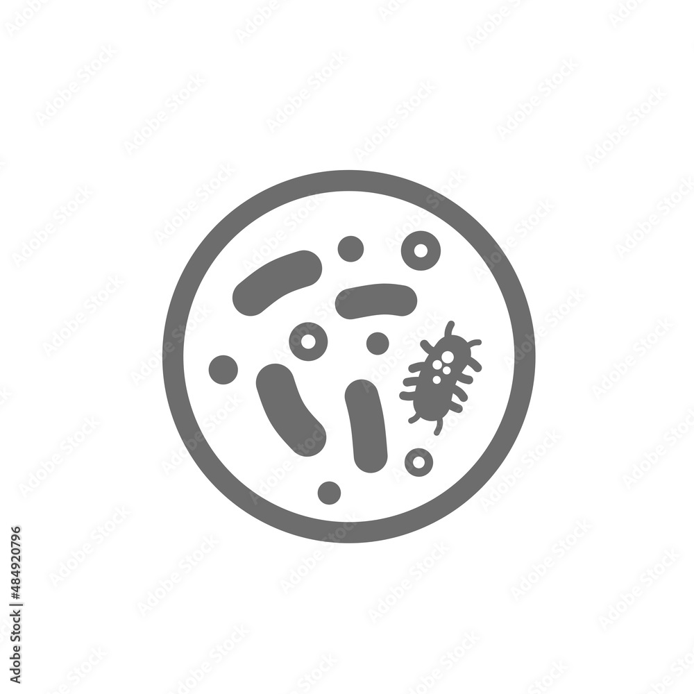 Obraz premium virus or bacteria icon. flat vector design on white background.