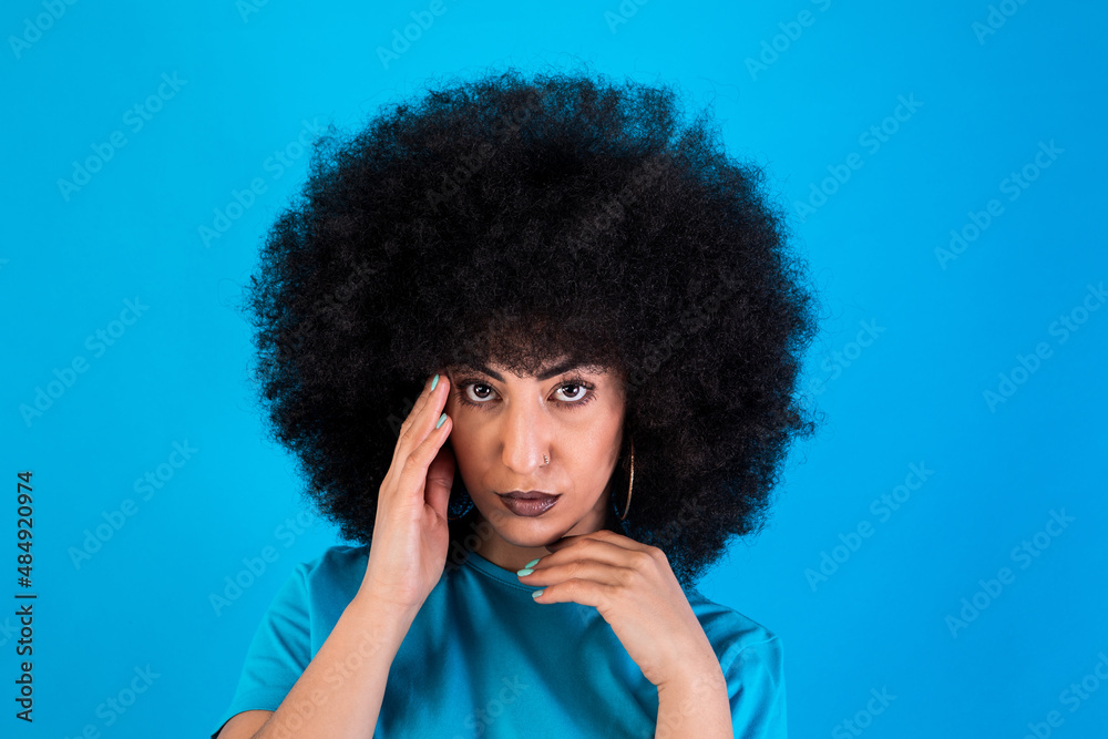 Hispanic woman with Afro hairstyle Hispanic woman with Afro hairstyle
