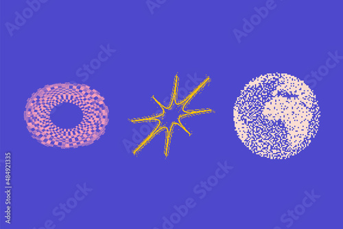 Universal trendy geometric shapes set