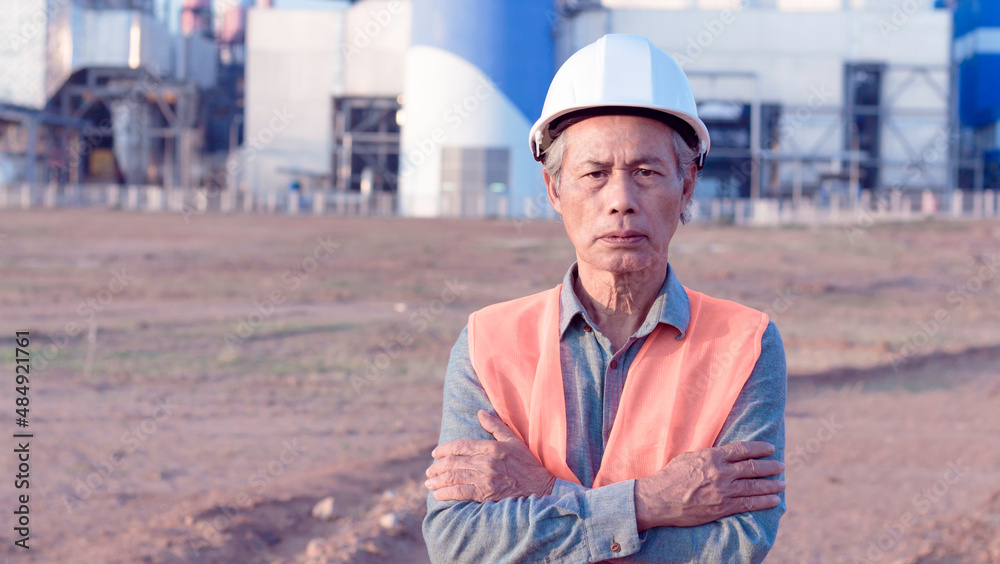 Middle-aged engineer, senior, strict Asian man Middle-aged engineer, senior, strict Asian man