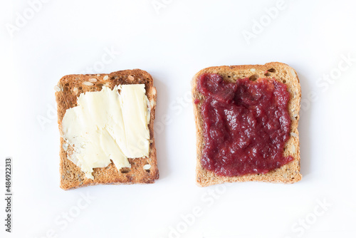 Toast bread slice isolated on a white background