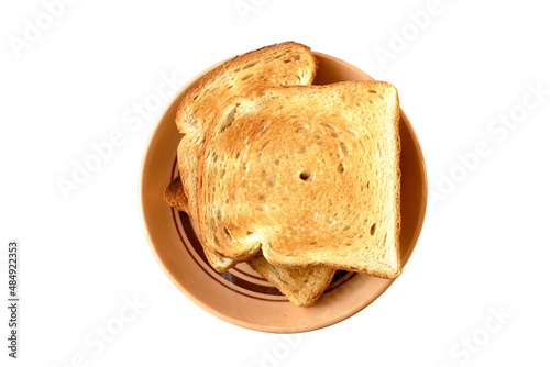 Toast bread slice isolated on a white background