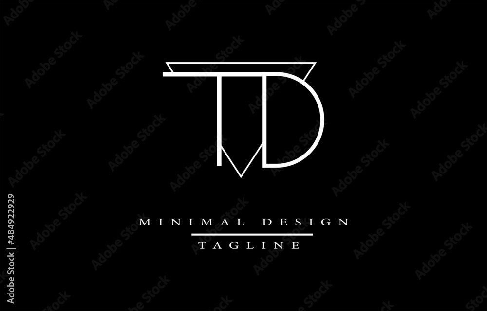 TD or DT MINIMALIST LOGO UNIQUE VECTOR ART ILLUSTRATION MINIMAL DESIGN