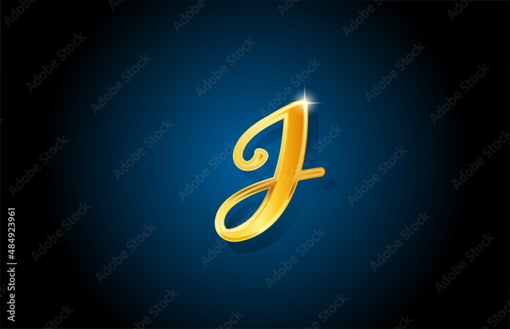 golden golden J alphabet letter logo icon design. Creative luxury template for company and business
