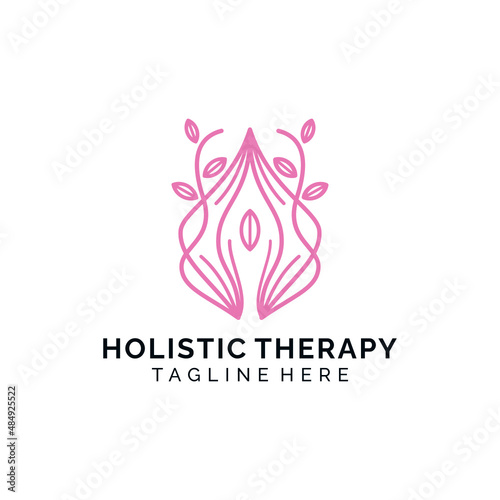 Holistic therapy nature logo design