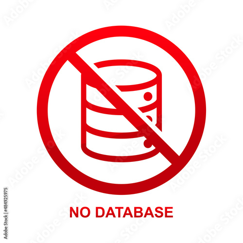 No database sign isolated on white background vector illustration.