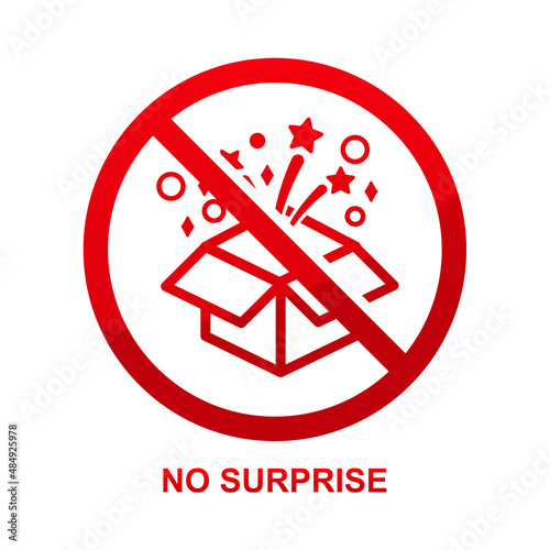 No surprise sign isolated on white background vector illustration.