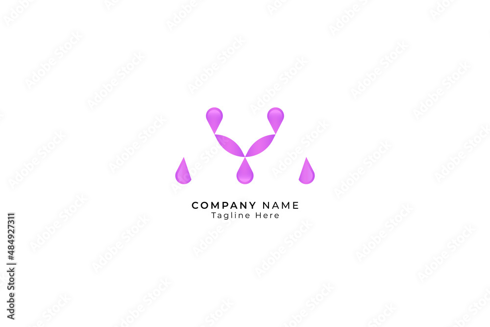 Letter M pink color creative and simple dot fashion design Modern business logo
