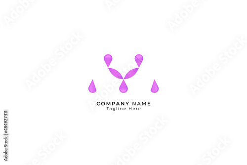 Letter M pink color creative and simple dot fashion design Modern business logo