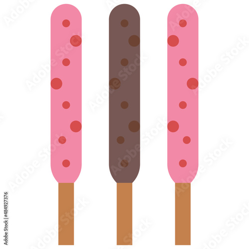 biscuit sticks flat icon