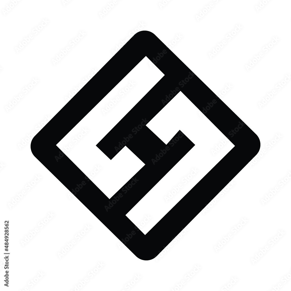 Vector Letter H Round Rectangle Logo Design Vector Letter H Round Rectangle Logo Design