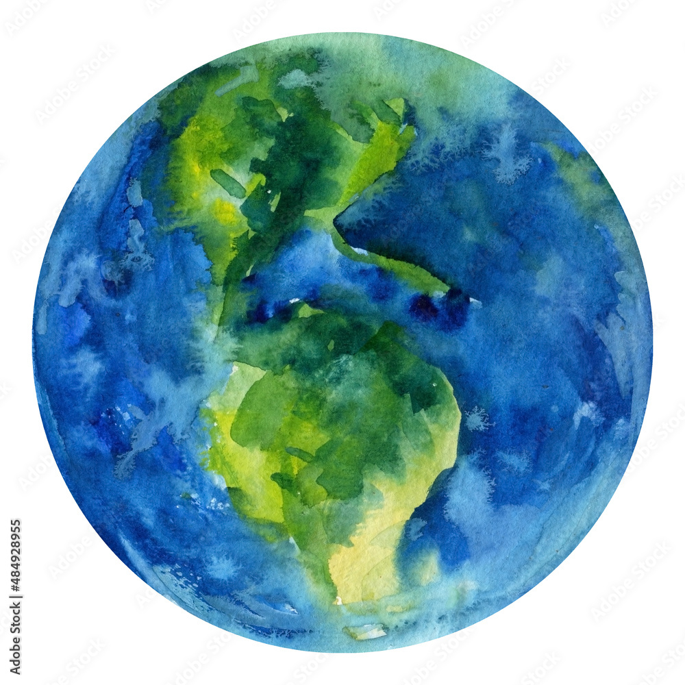 Set of watercolor planets, isolated white background, space, illustration, hand drawing Set of watercolor planets, isolated white background, space, illustration, hand drawing