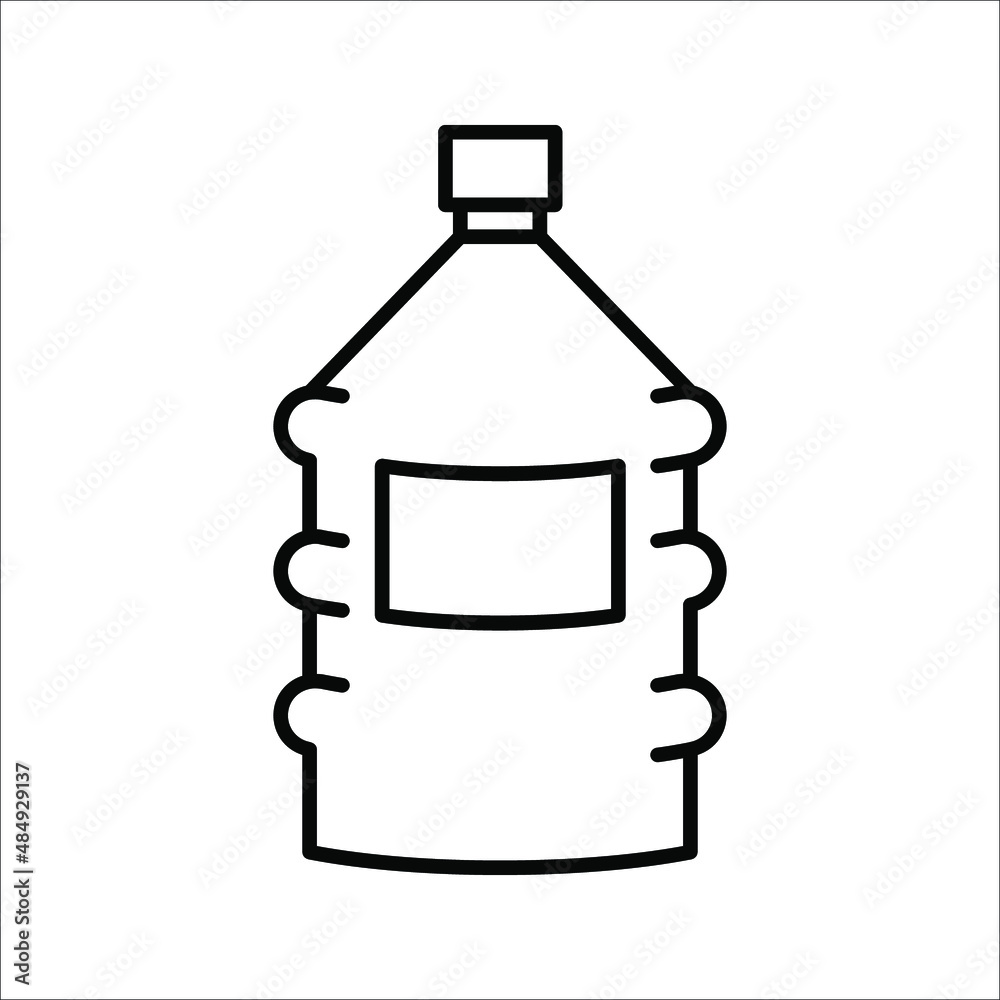 Vector illustration of gallon icon large clear plastic bottled mineral ...