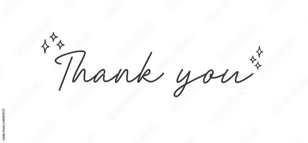 Thank you lettering. Thanks message calligraphy in modern hand drawn style font.