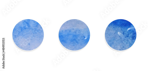 abstract circle blue wavy vector templates background set