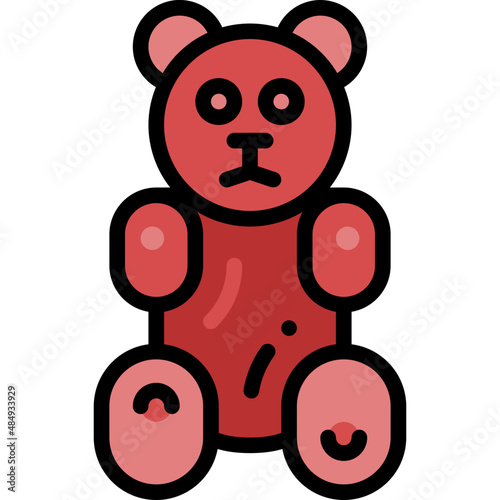 gummy bear filled outline icon