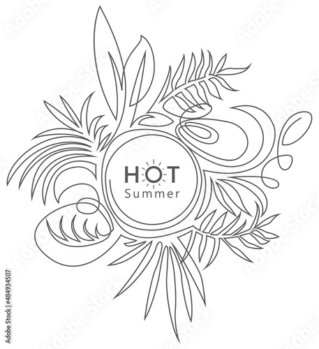 Hot Summer - outline illustration