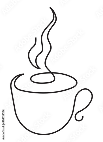 Cap of tea or coffee one line