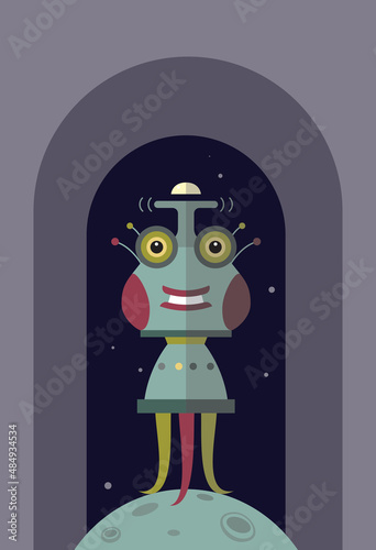 Funny cartoon alien