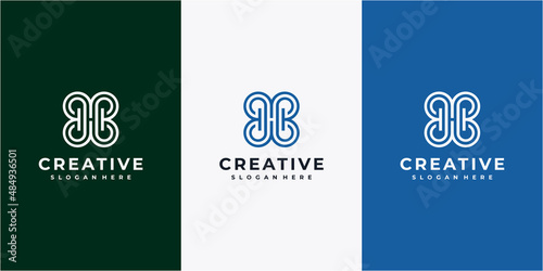 Elegant letter H and B logo design inspiration. Letter HB logo icon, BH logo, BHB logo photo