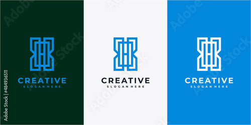 Modern letter HB logo design concept. Line art letter HB, BHB, BH elegant logo design inspiration