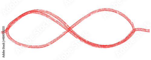 Tire tracks in infinity form. One line endless   .Car thread silhouette. Vector illustration.