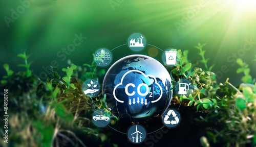 Foto Reduce CO2 emission concept