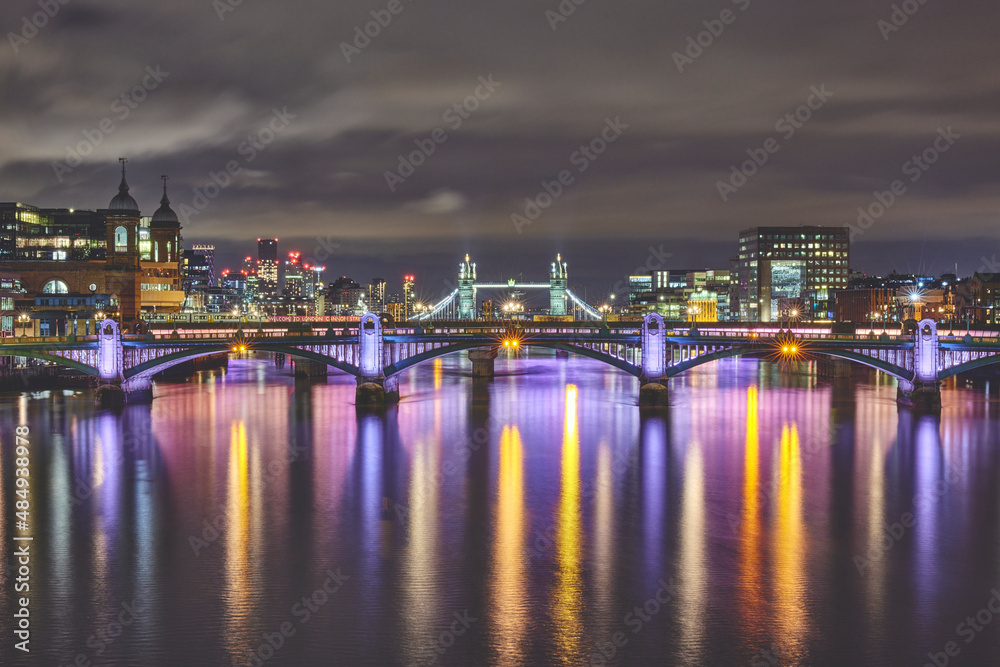 View of multiple London Bridges from Millenium Bridge