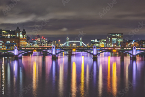 View of multiple London Bridges from Millenium Bridge