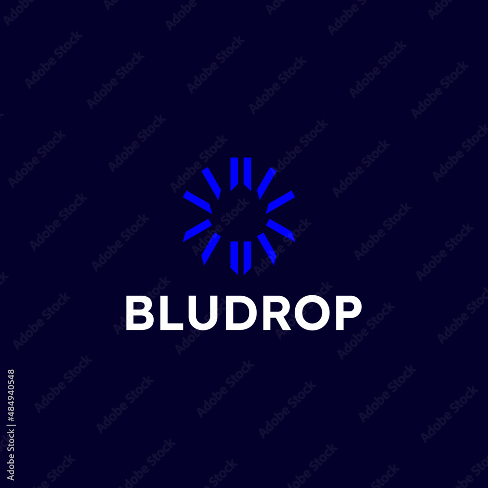 Fototapeta premium Negative Blue Drop simple logo design