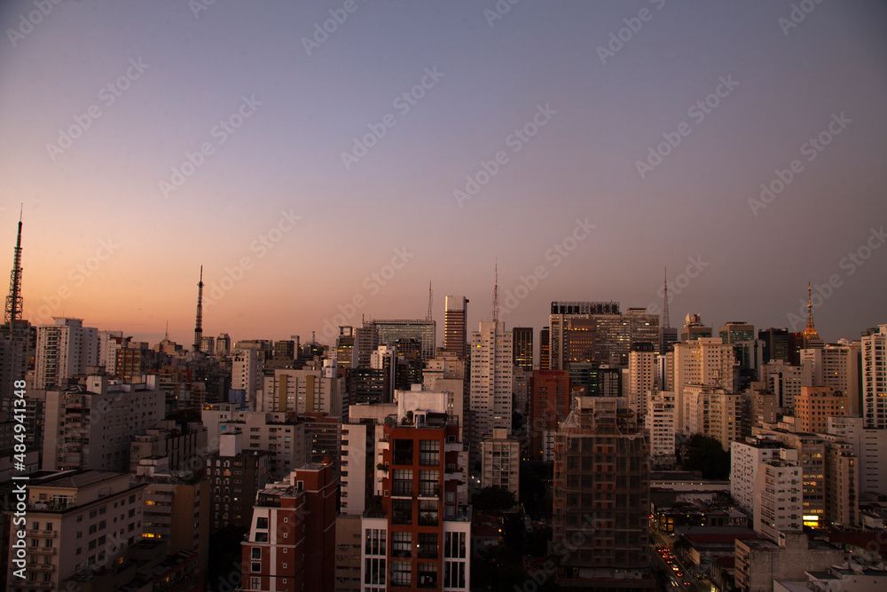 Fototapeta premium Vista da região da Avenida Paulista em São Paulo - Brasil