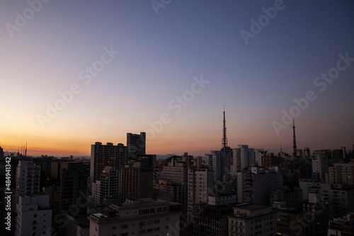 Vista da região da Avenida Paulista em São Paulo - Brasil