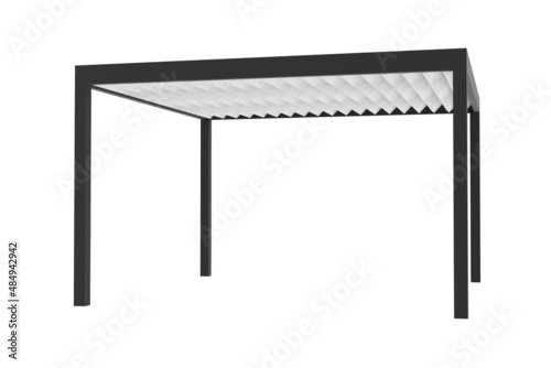 Fototapet 3d render of bioclimatic pergola, louver