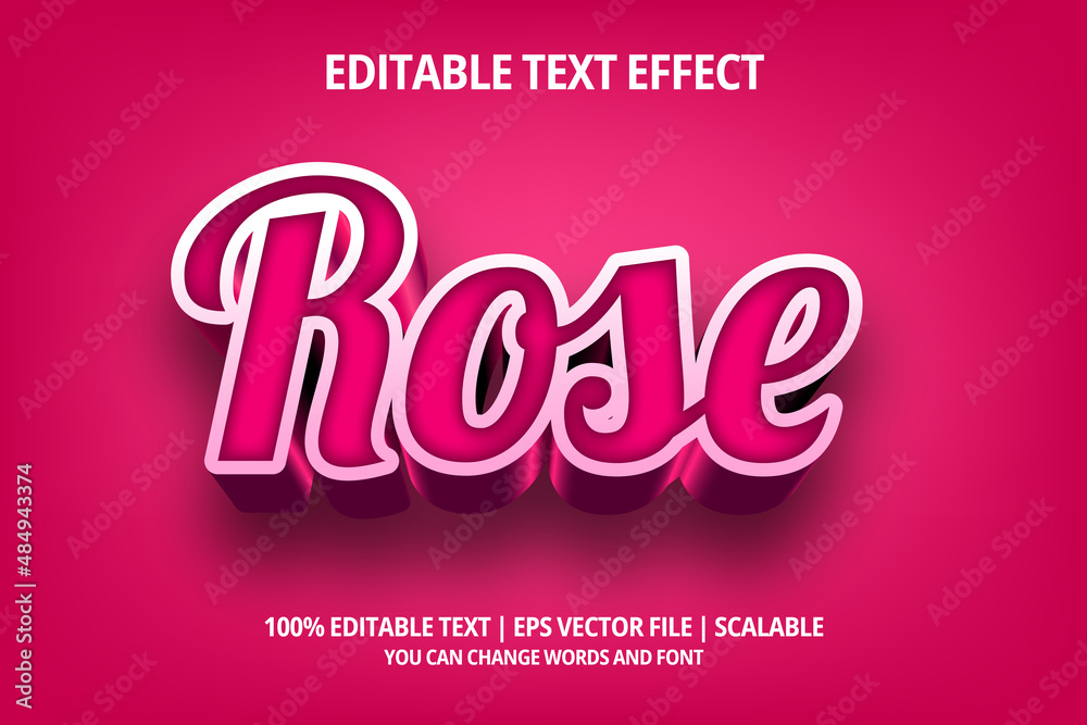 rose editable text style effect