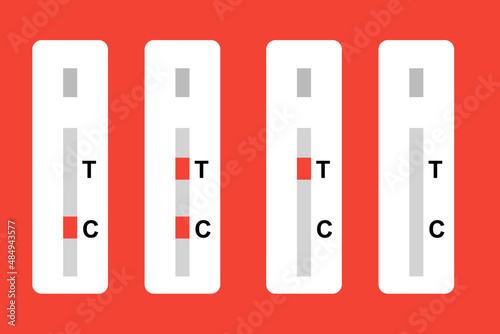 the COVID-19 antigen test kit or ATK interpretation illustration. 