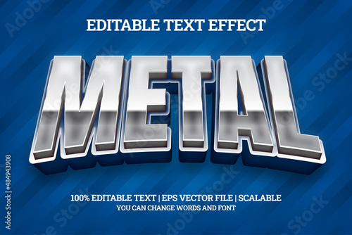 iron steel silver metal 3d editable text effect style