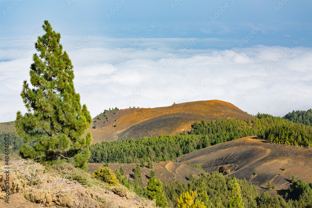 Naklejka premium Colorful Volcano Craters, La Palma, Spain
