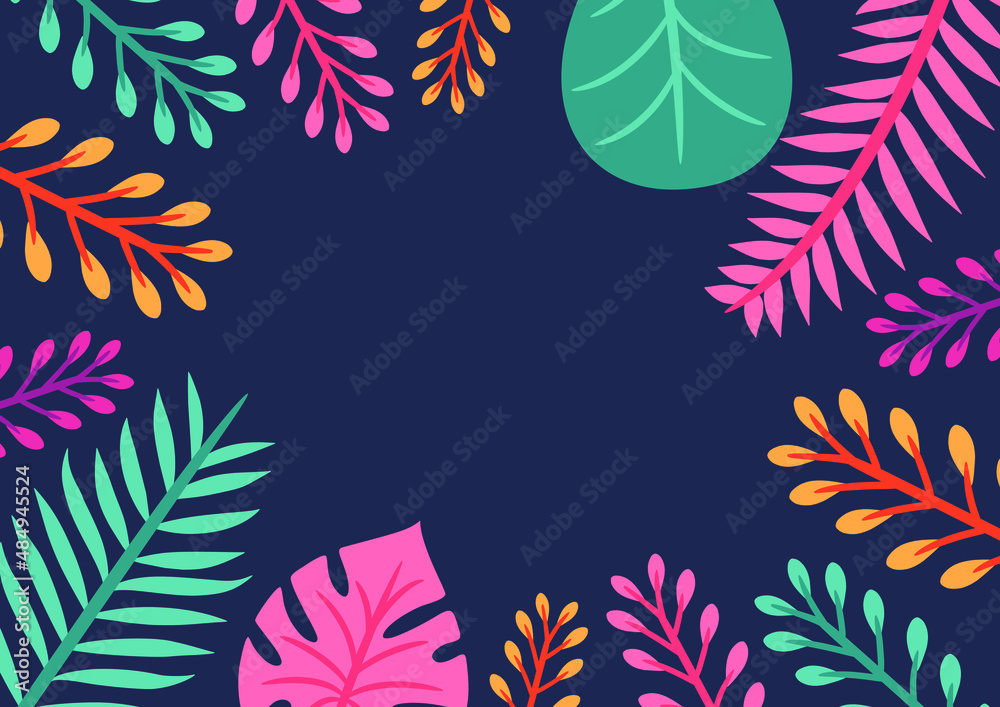 Fototapeta premium Modern tropical leaves background design