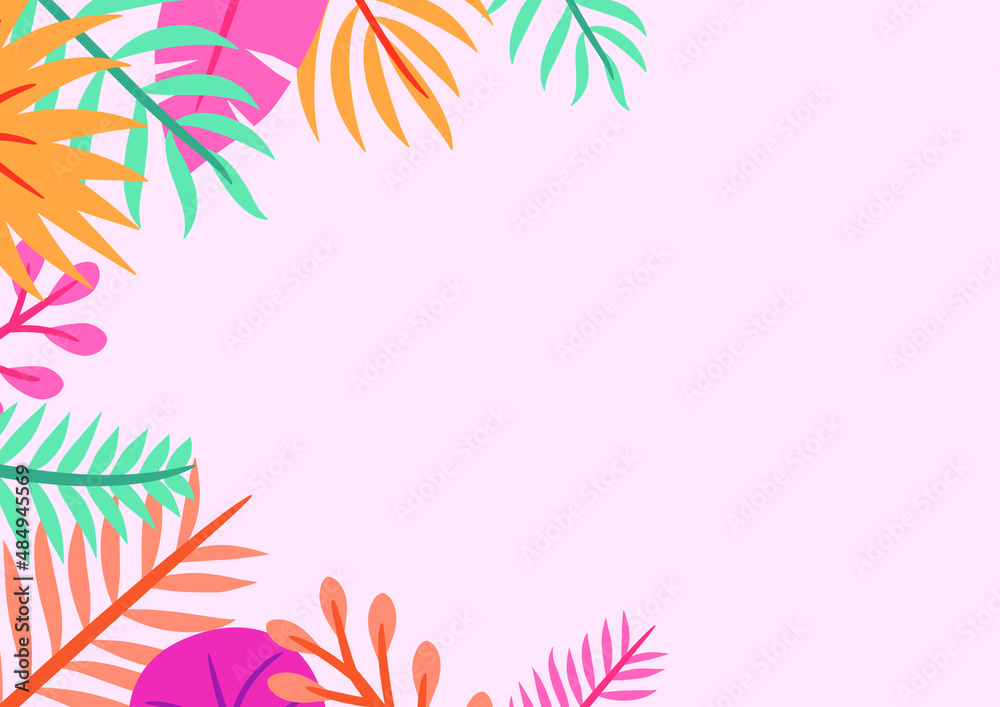 Modern tropical leaves background design