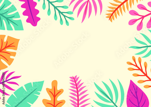 Modern tropical leaves background design © hendripiss