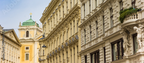 Photography Panorama of baroque architecture in the historic center of Vienna, Austria