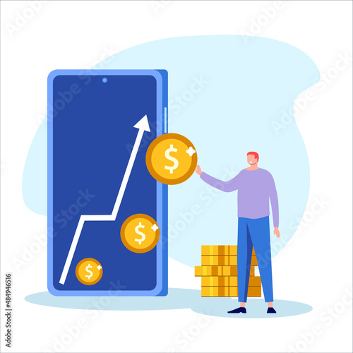 Money transfer from a smartphone banking app.