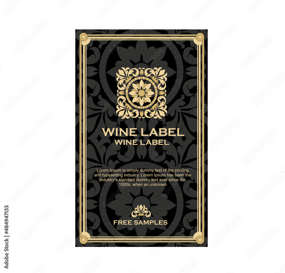 LABEL FOR WHITE AND RED CLASSIC WINE BOTTLES
